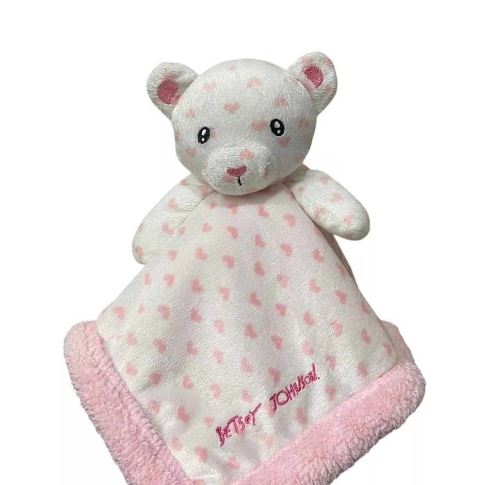 Betsey Johnson Luv Betsey Pink Heart Bear Baby Security Blanket Lovey BJ74101